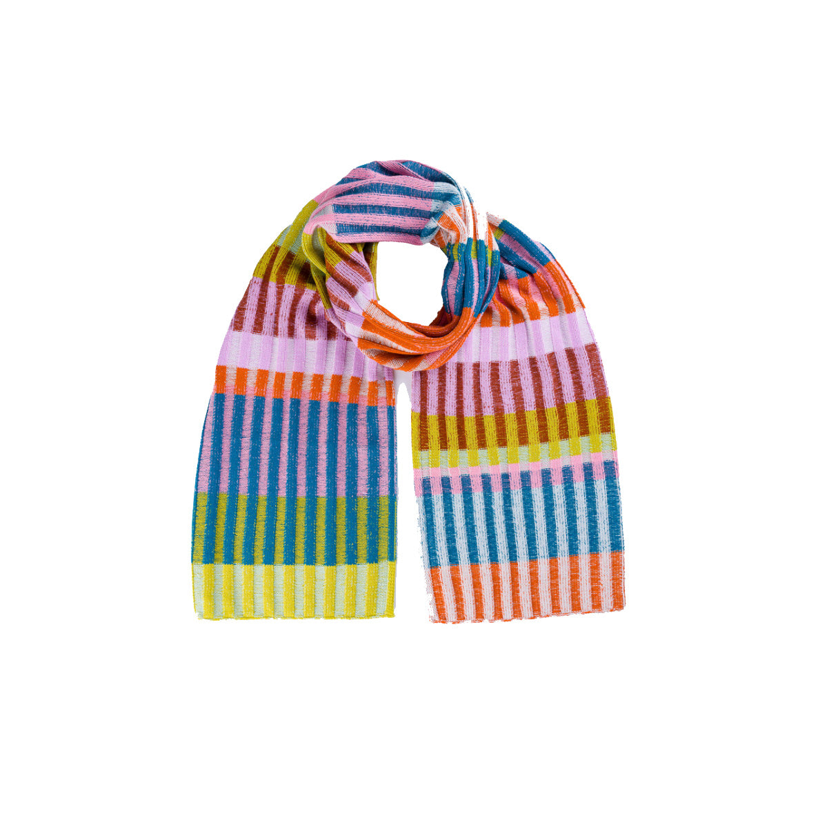 Mosaic Stripe Knit Scarf