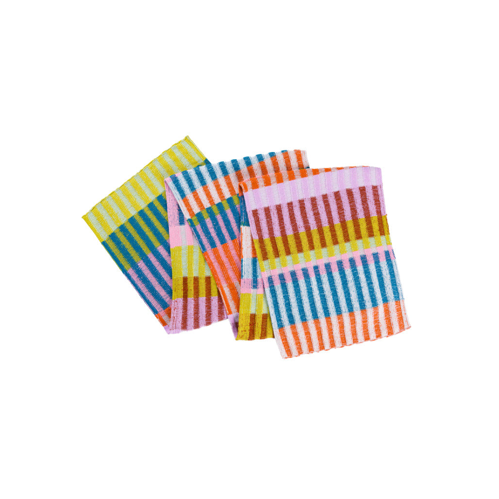 Mosaic Stripe Knit Scarf