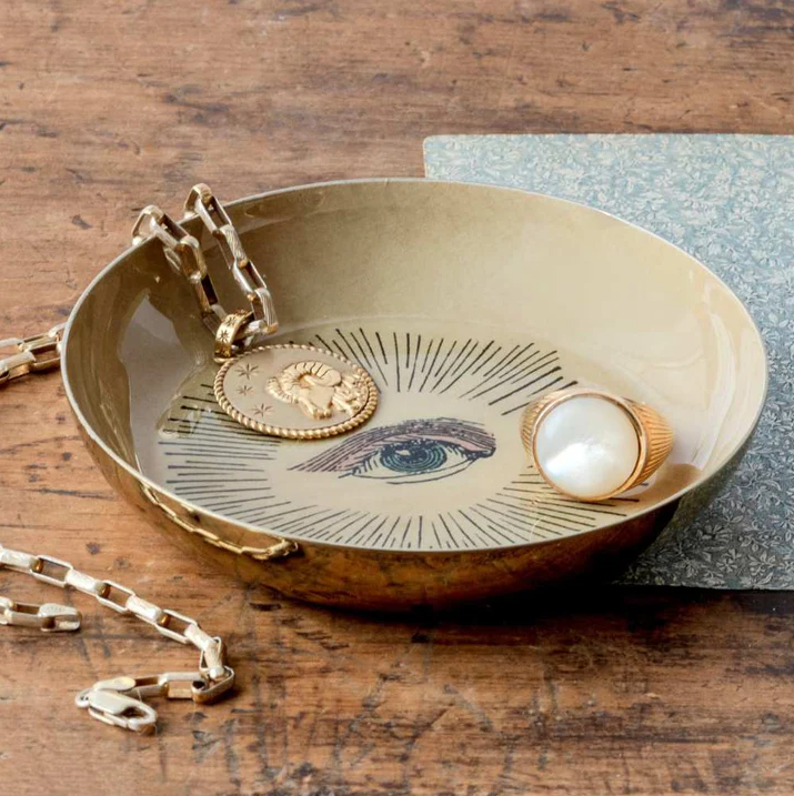 Eye Round Enamel Tray