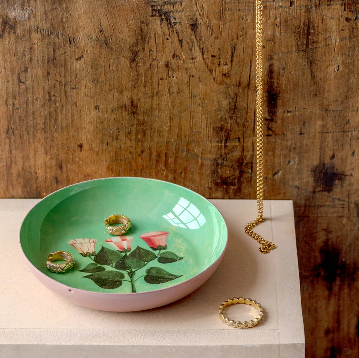 Festival of Flowers Round Enamel Tray