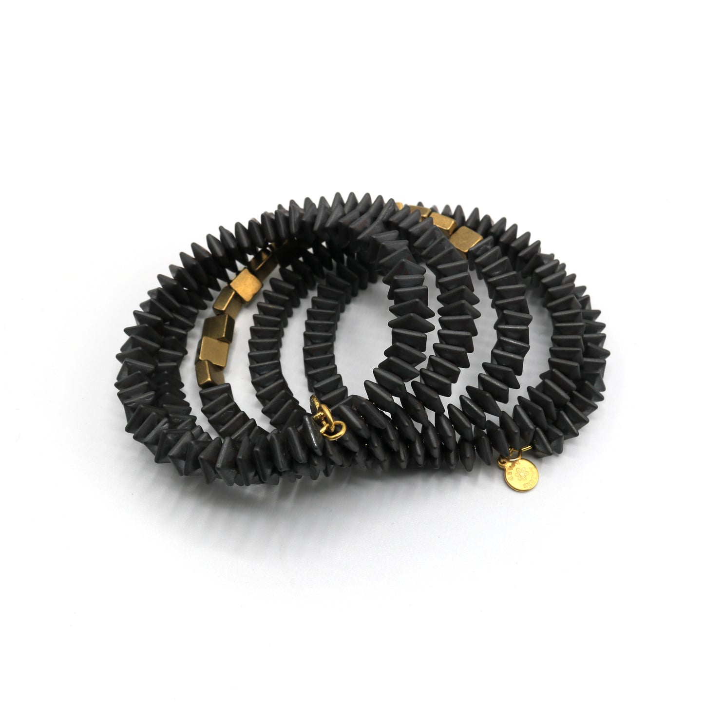 Hematite And Brass Wrap Bracelet