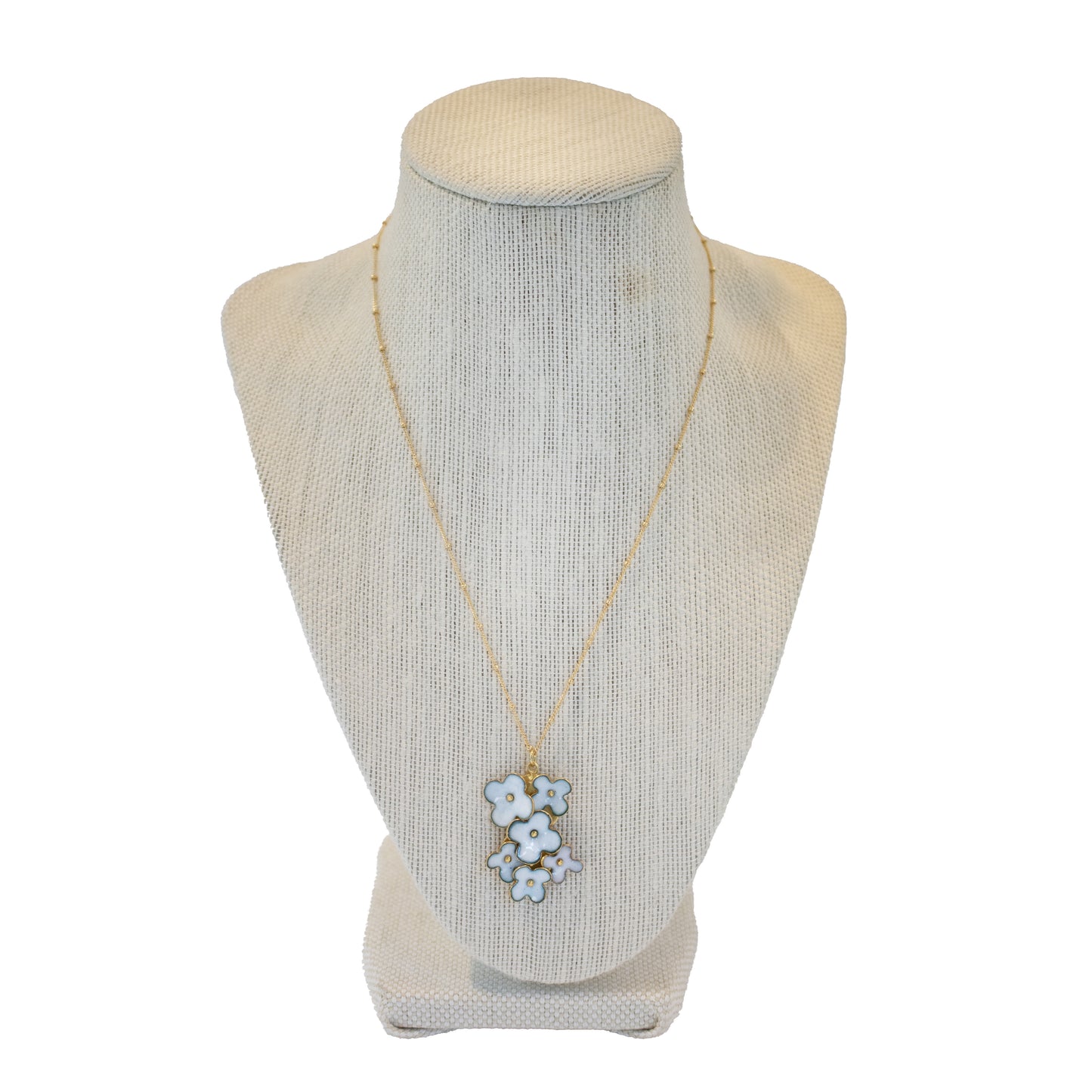 Large Flower Cluster Pendant White