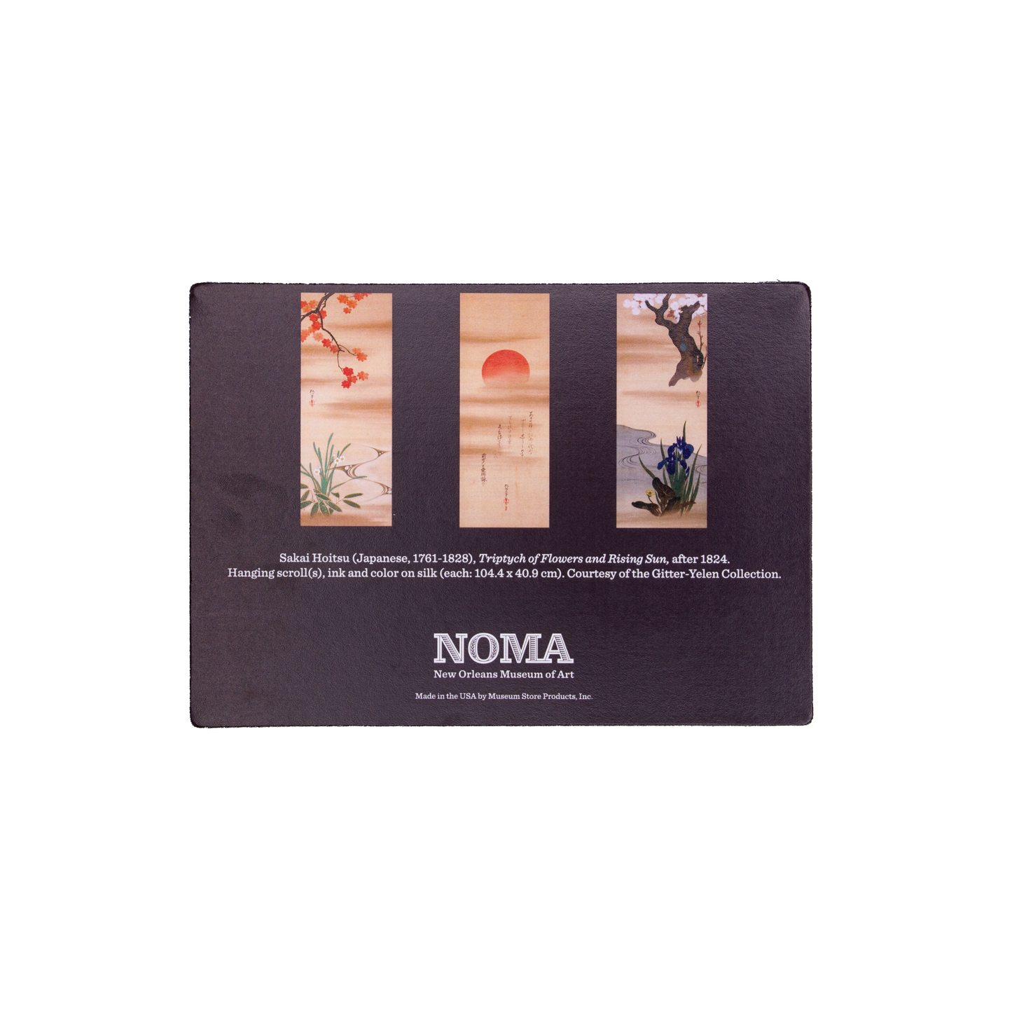 Triptych of Flowers and Rising Sun Magnet Set of 3
