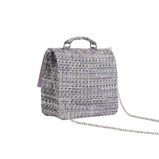 Lavender Fog Embellished Satchel