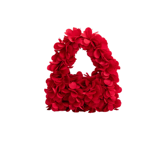 Bloom Red Satin Top Handle Bag