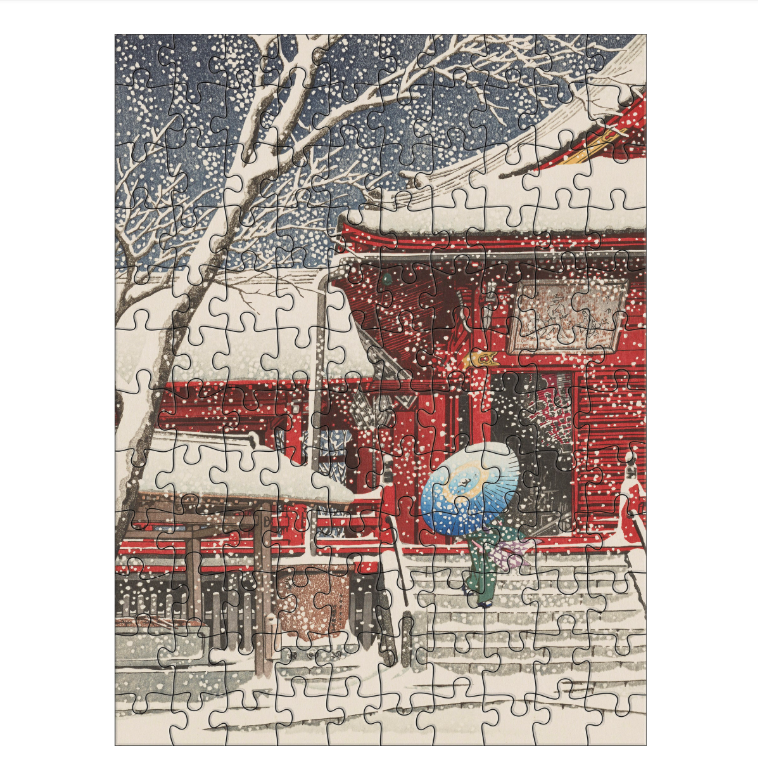 Kawase Hasui Snowfall Double Sided Puzzle