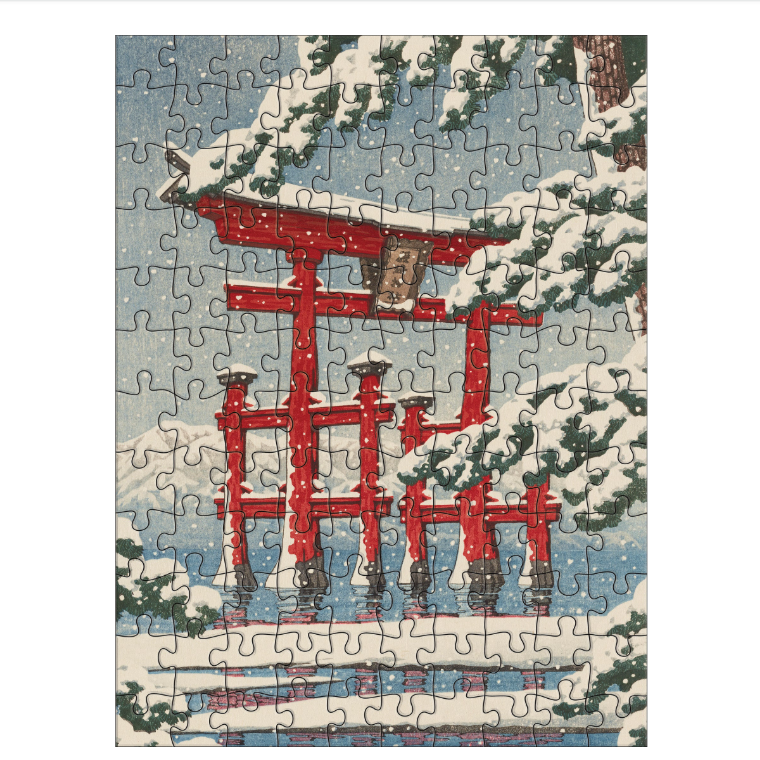Kawase Hasui Snowfall Double Sided Puzzle