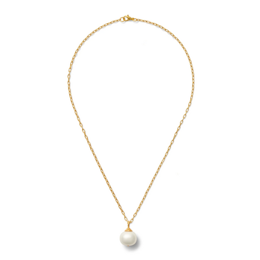 Mama Pebble White Pearl Necklace