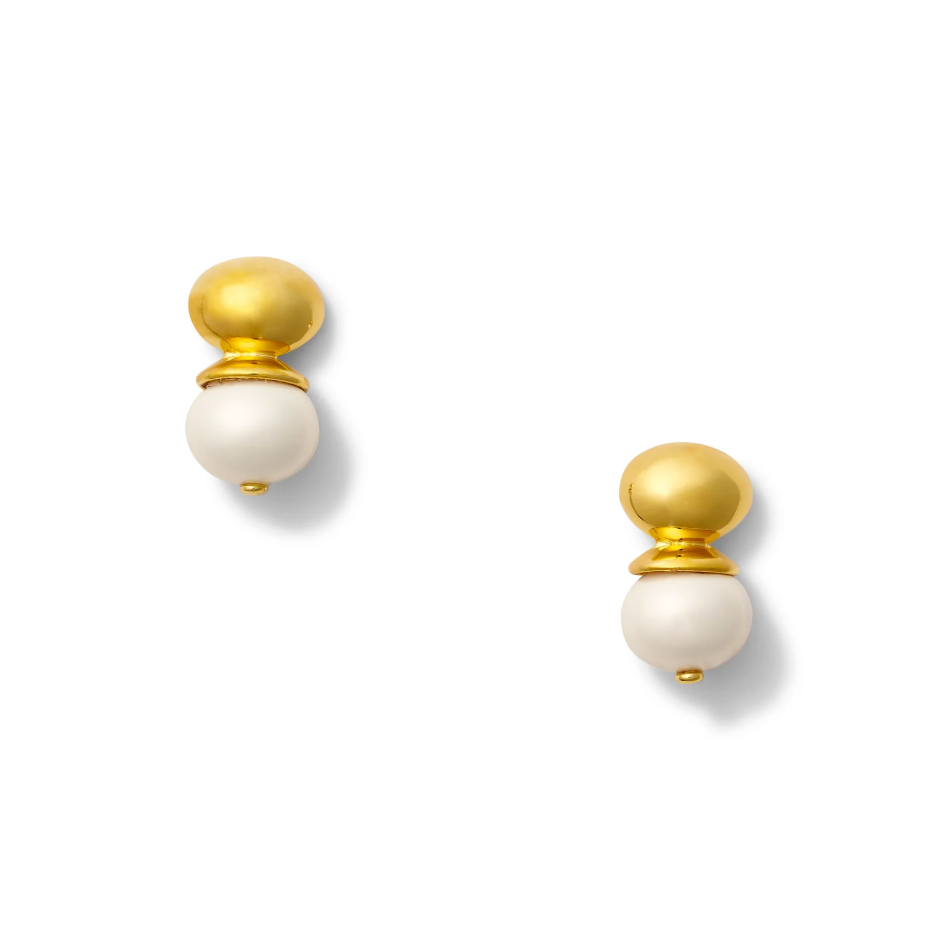 White Pearl Oval Baby Earring