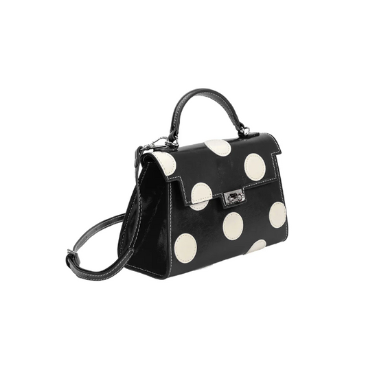 Maisel Black Polka Dot Top Handle Bag
