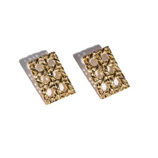 Rectangular Caning Earrings