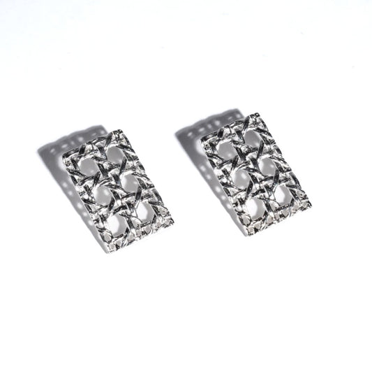 Rectangular Caning Earrings