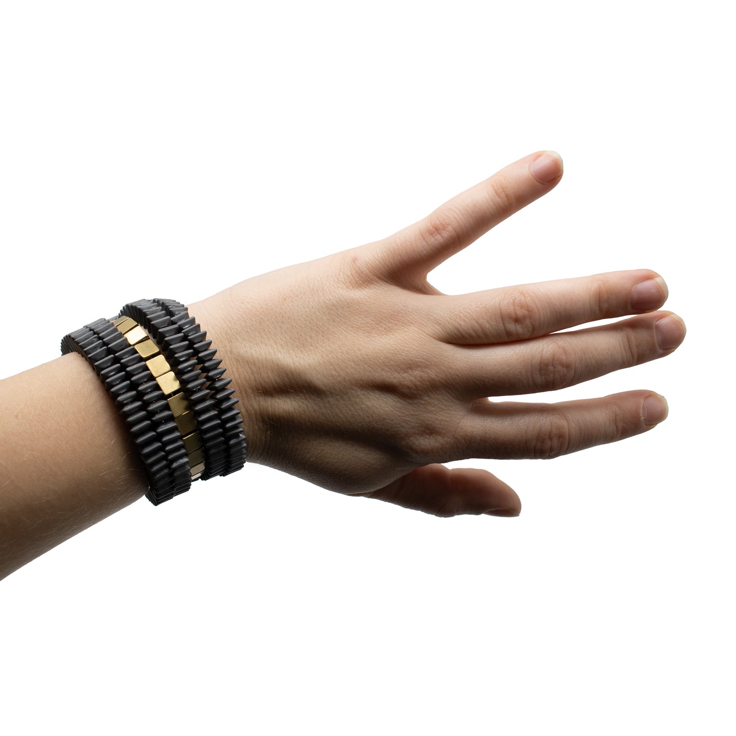 Hematite And Brass Wrap Bracelet