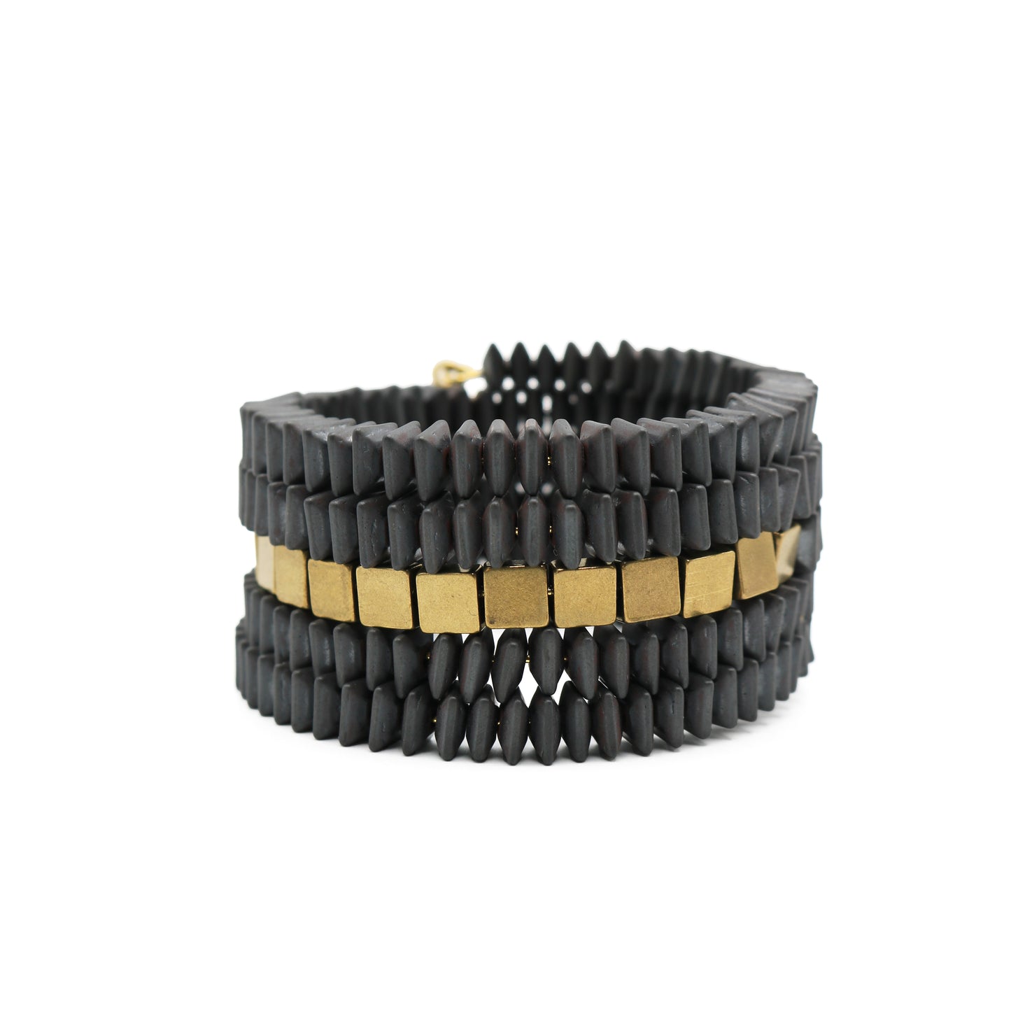 Hematite And Brass Wrap Bracelet