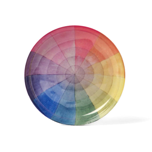 Vintage Color Wheel Round Enamel Tray