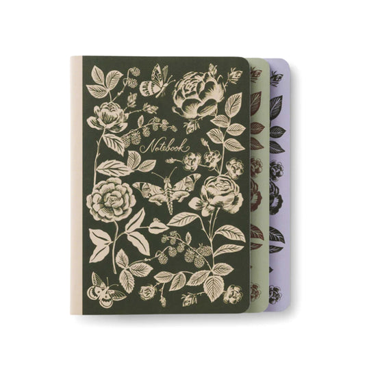 English Rose Stitched Notebook Set