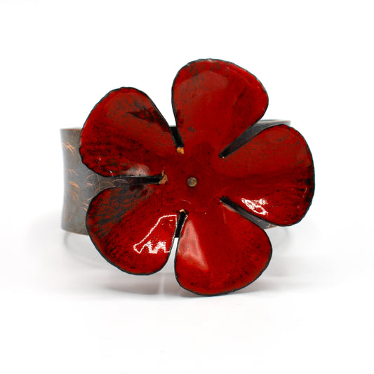 Big Flower Copper Red Cuff