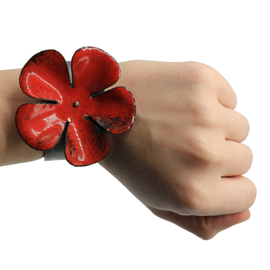 Big Flower Copper Red Cuff