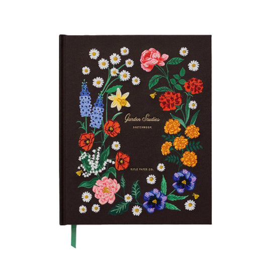 Garden Study Embroidered Fabric Sketchbook