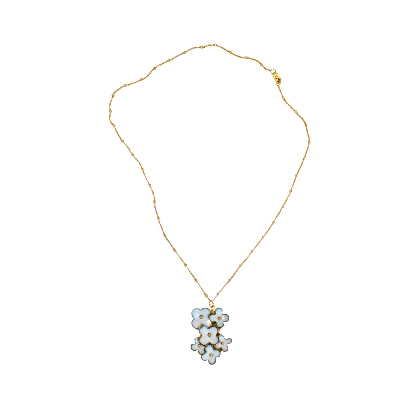 Large Flower Cluster Pendant White