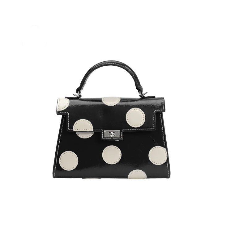 Maisel Black Polka Dot Top Handle Bag