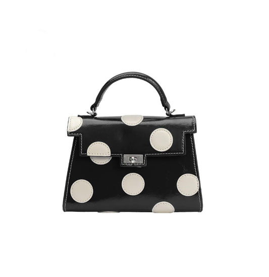 Maisel Black Polka Dot Top Handle Bag