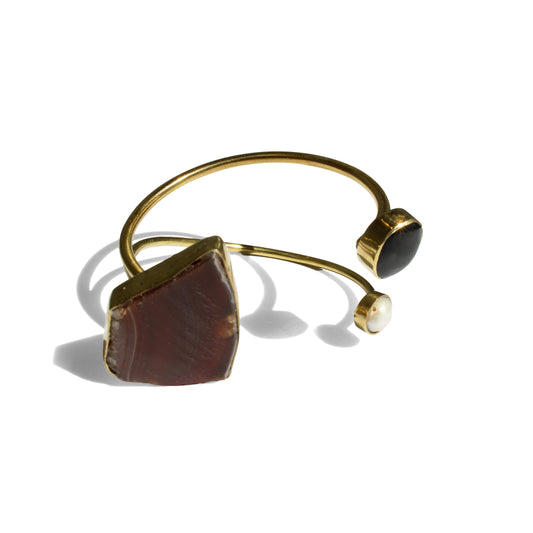 Chunky Stone and Bar Cuff