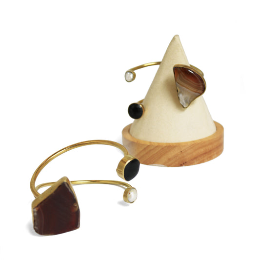 Chunky Stone and Bar Cuff