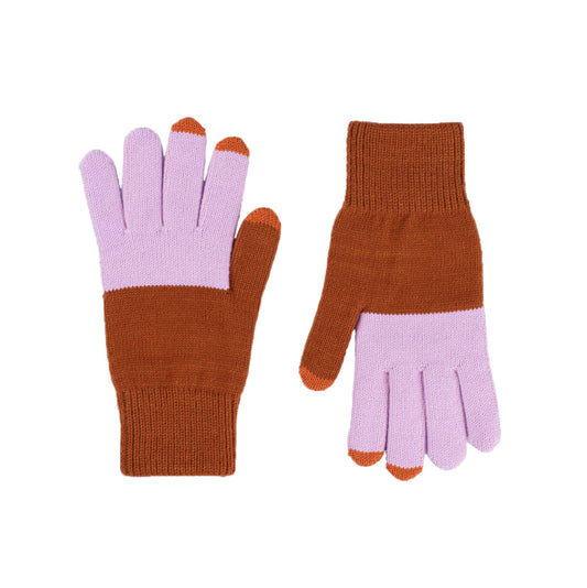 Colorblock Knit Touchscreen Gloves