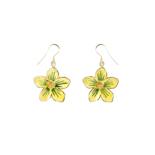 Yellow Flower Pendant Earrings